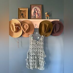 Handmade Crochet tunic Top dress coverup side ties sz medium